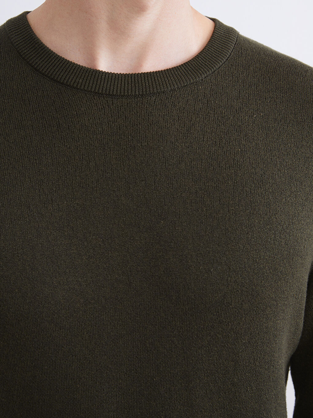 Haki Bisiklet Yaka Erkek Triko Kazak-2