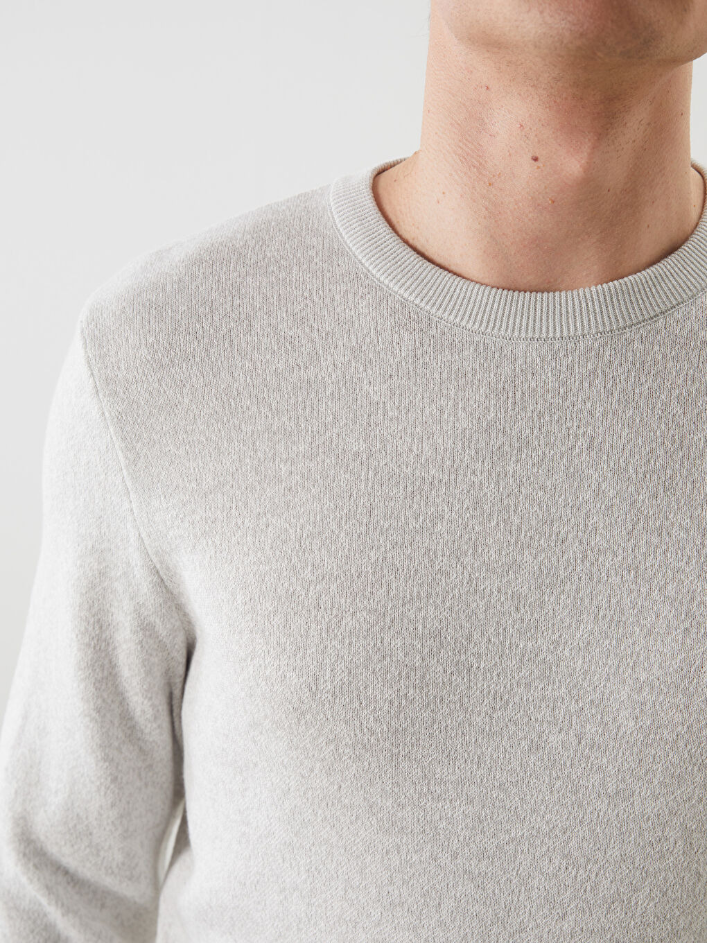 LCW Vision Crew Neck Long Sleeve Men's Tricot Sweater -W53042Z8-LAL