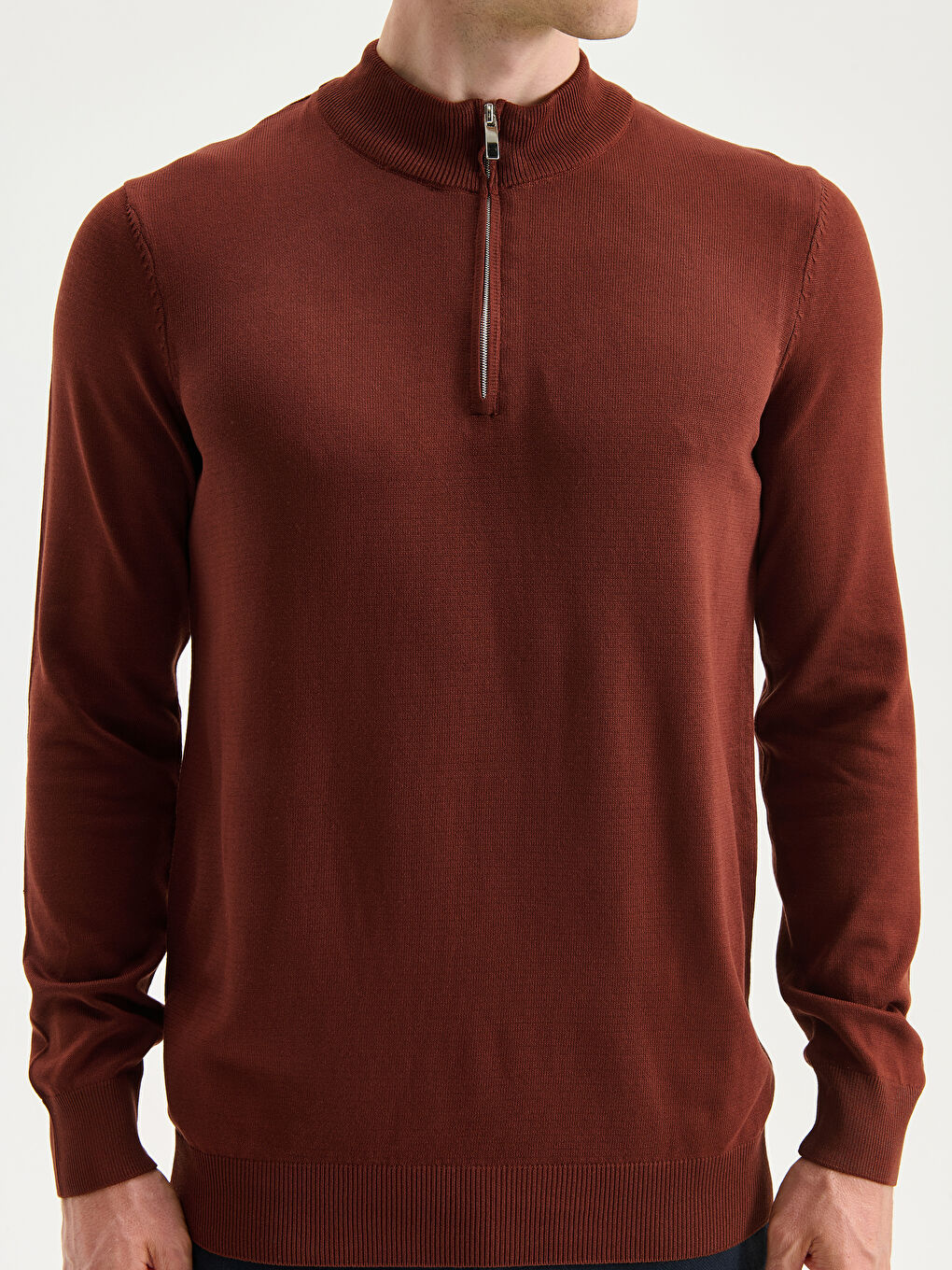 Funnel Neck Men's Knitwear Sweater-2