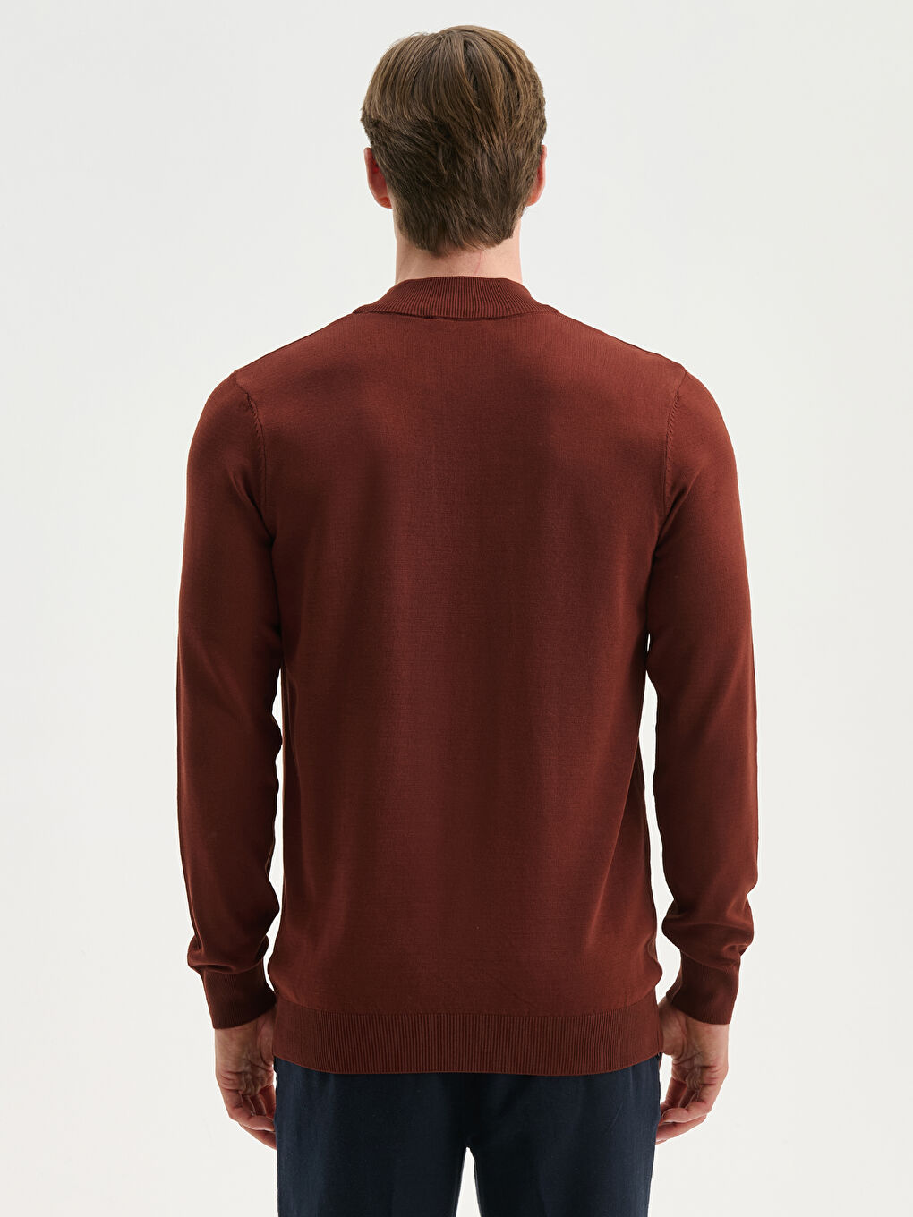 Funnel Neck Men's Knitwear Sweater-3