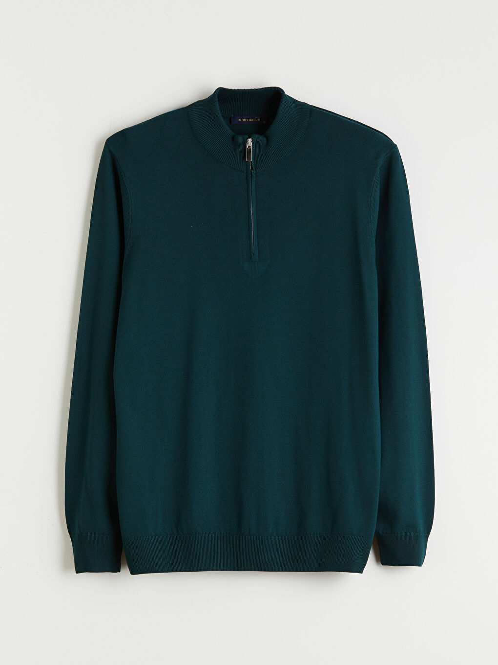 Petrol Dik Yaka Erkek Triko Kazak-4