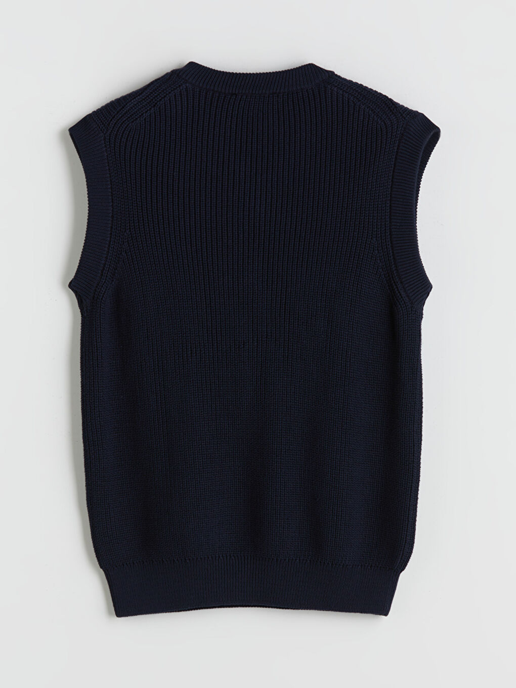 Lacivert Standart Kalıp V Yaka Erkek Triko Süveter-5