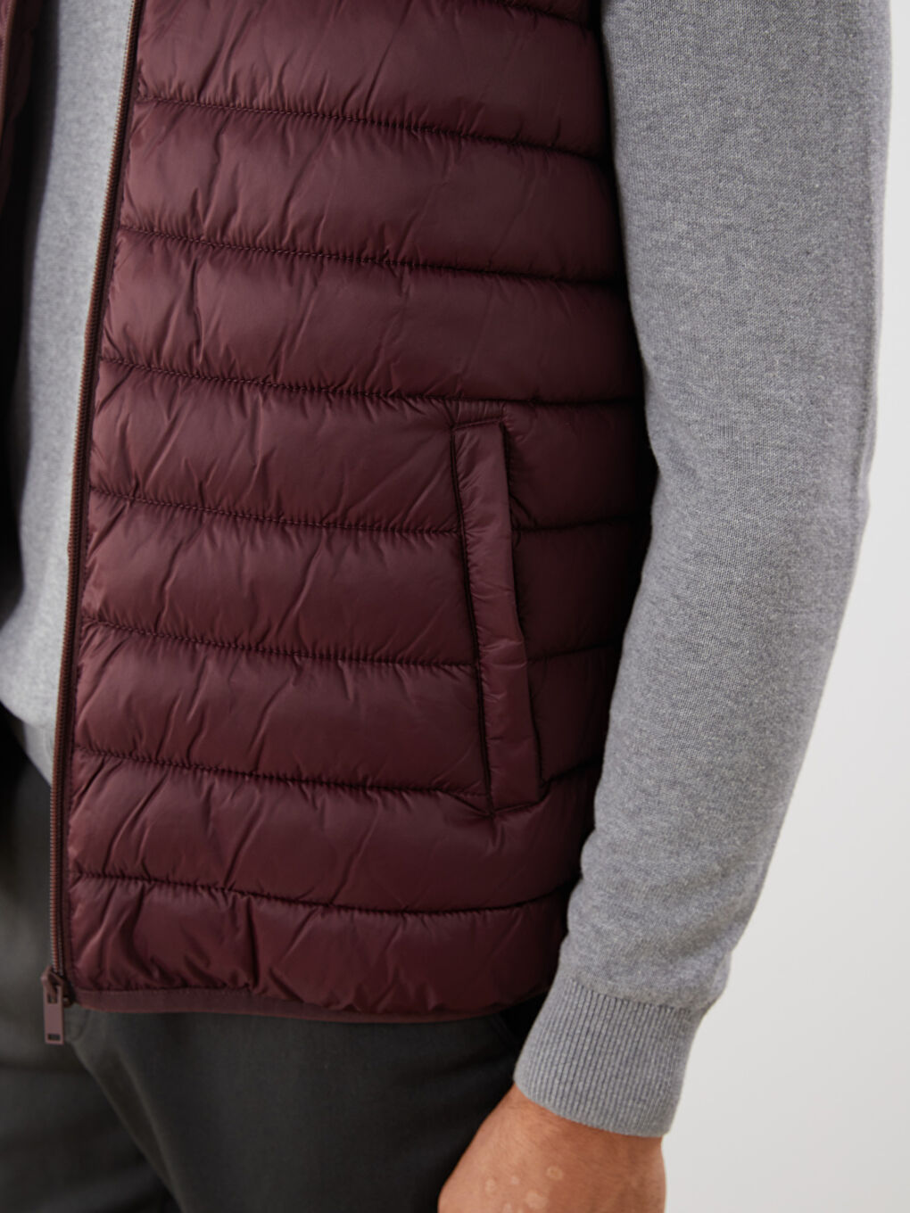 Standard Fit Funnel Neck Men's Puffer Gilet-2