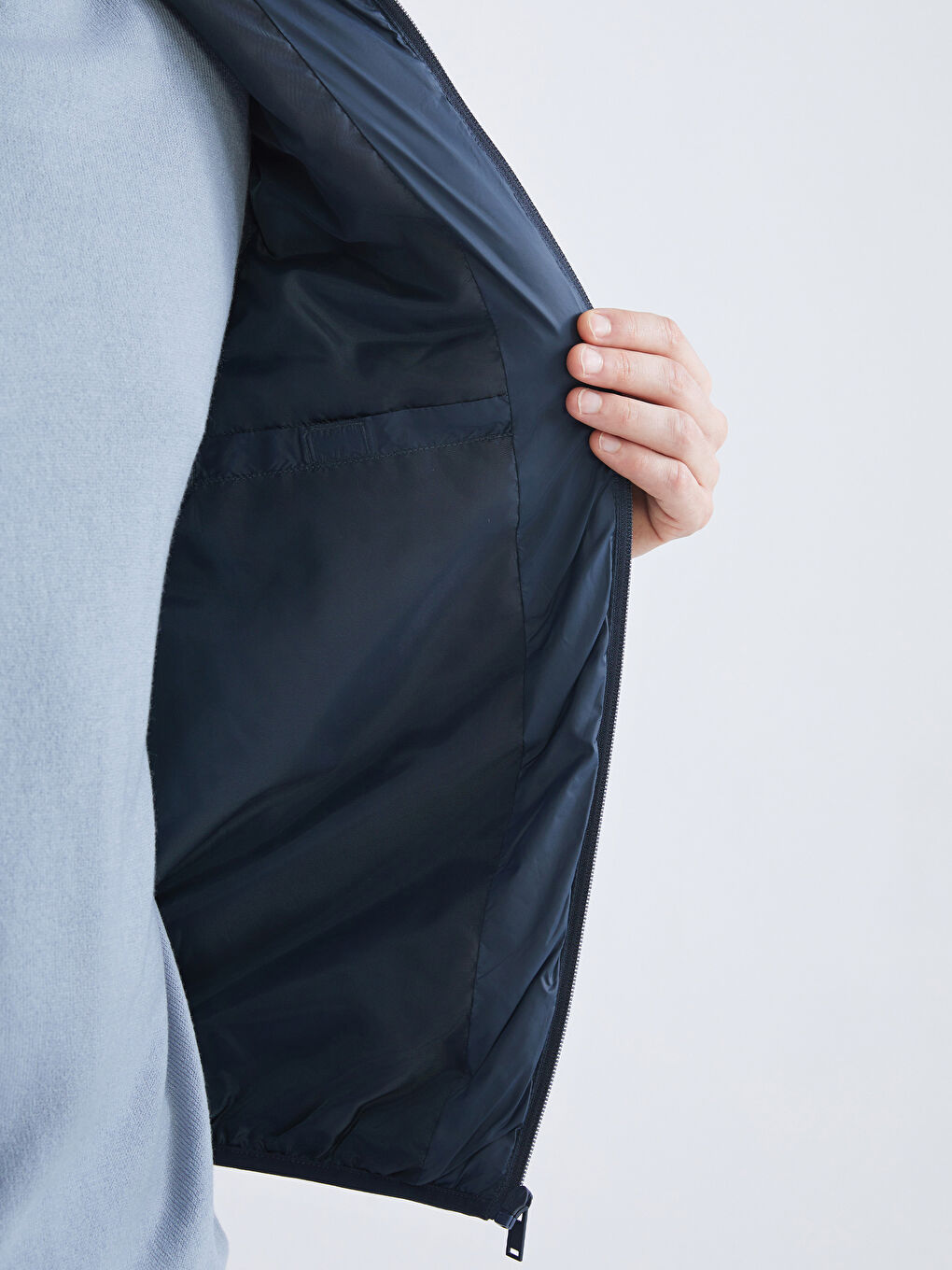 Standard Fit Funnel Neck Men's Puffer Gilet-3