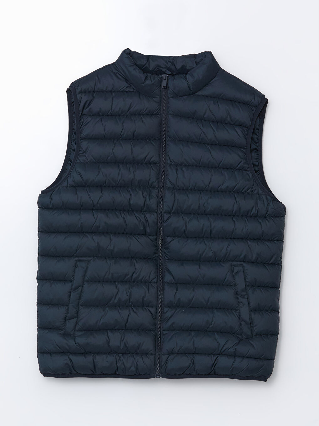 Lacivert Standart Kalıp Dik Yaka Erkek Şişme Yelek-4