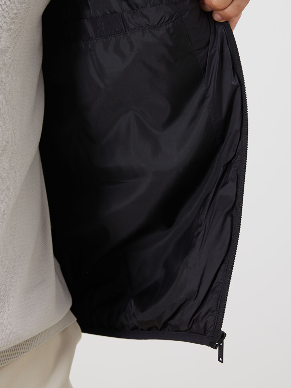 Siyah Standart Kalıp Dik Yaka Erkek Şişme Yelek-6