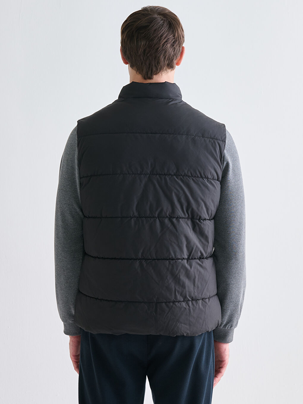 Standard Fit Funnel Neck Men's Puffer Gilet-3