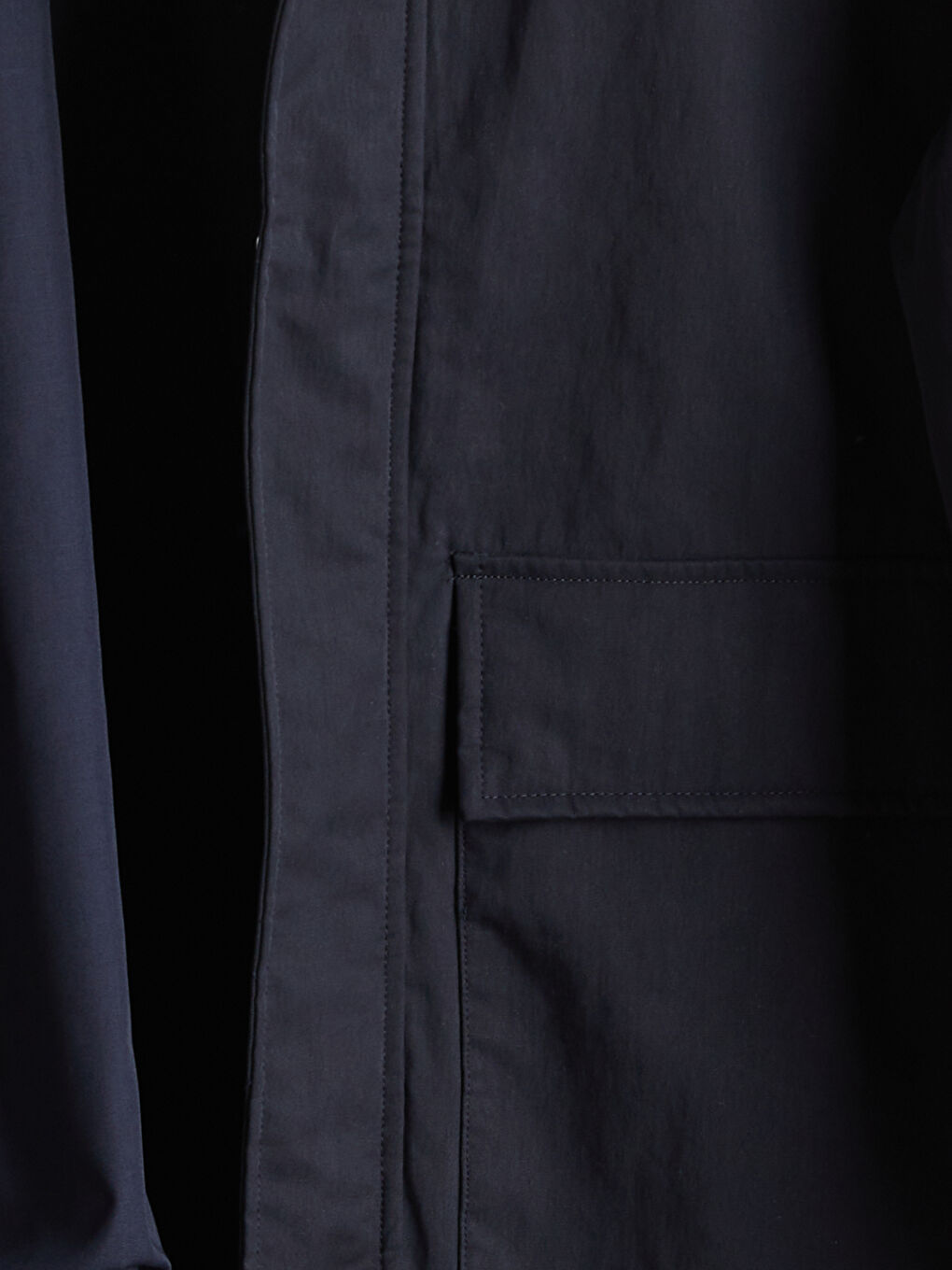 Lacivert Standart Kalıp Kadife Yaka Erkek Mont-6