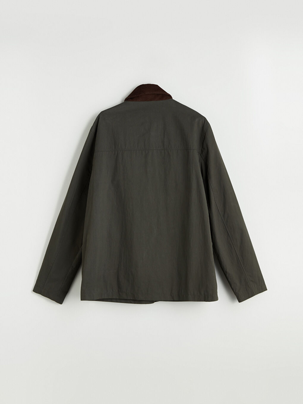 Haki Standart Kalıp Kadife Yaka Erkek Mont-8