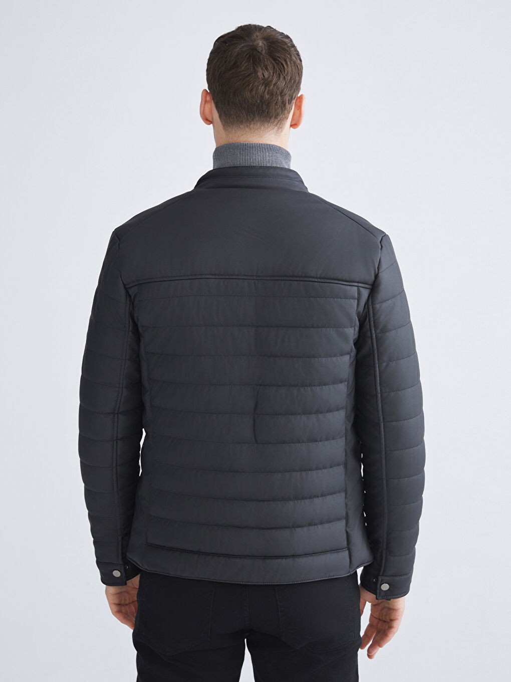 Standard Fit Collared Neck Men's Leather Look Coat-8