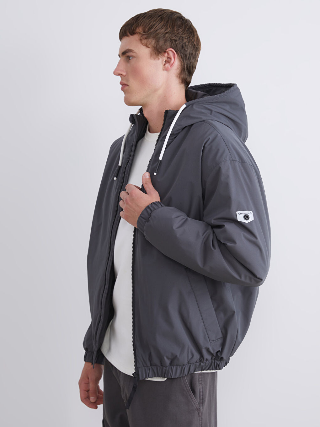 XSIDE Relaxed Fit Hooded Men's Medium Thickness Coat -W53138Z8-JPT