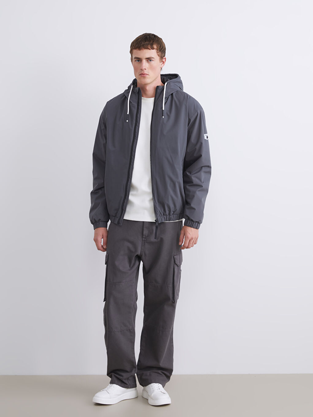 XSIDE Relaxed Fit Hooded Men's Medium Thickness Coat -W53138Z8-JPT