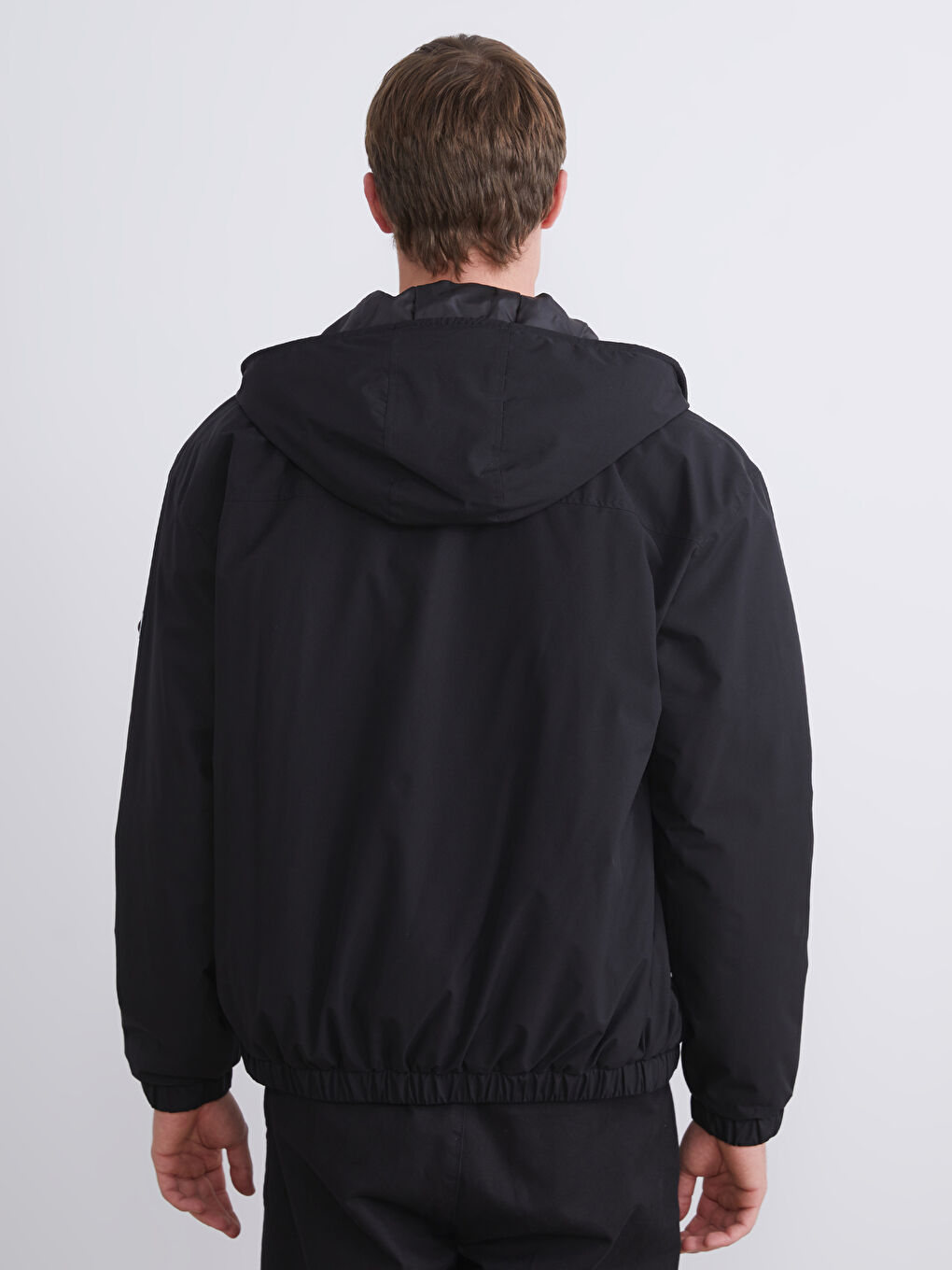 Relaxed Fit Hooded Men's Medium Thickness Coat-7