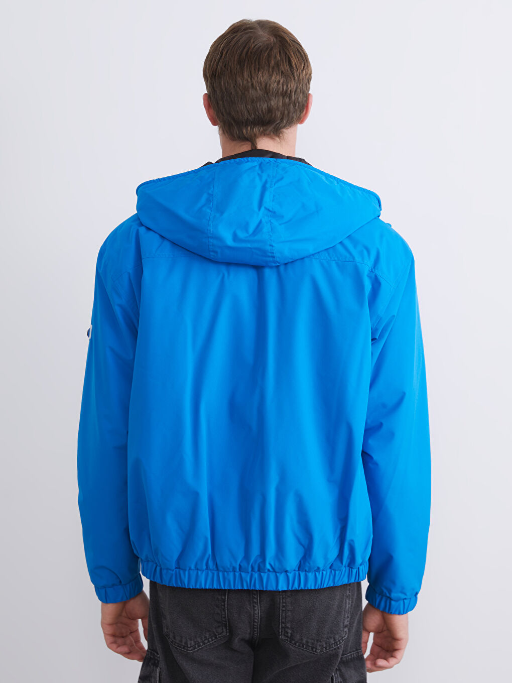 Relaxed Fit Hooded Men's Medium Thickness Coat-8