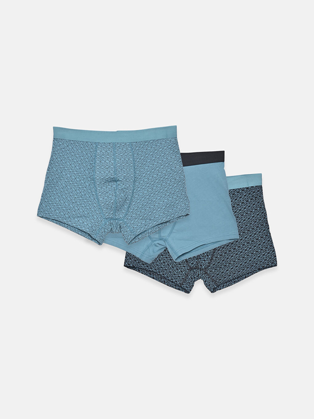 سراويل بوكسر قطن مطاطي قصة عادية رجال 3 ديال الباكات-1