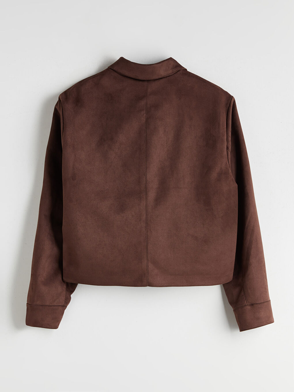 Kahverengi Gömlek Yaka Süet Kadın Ceket-6