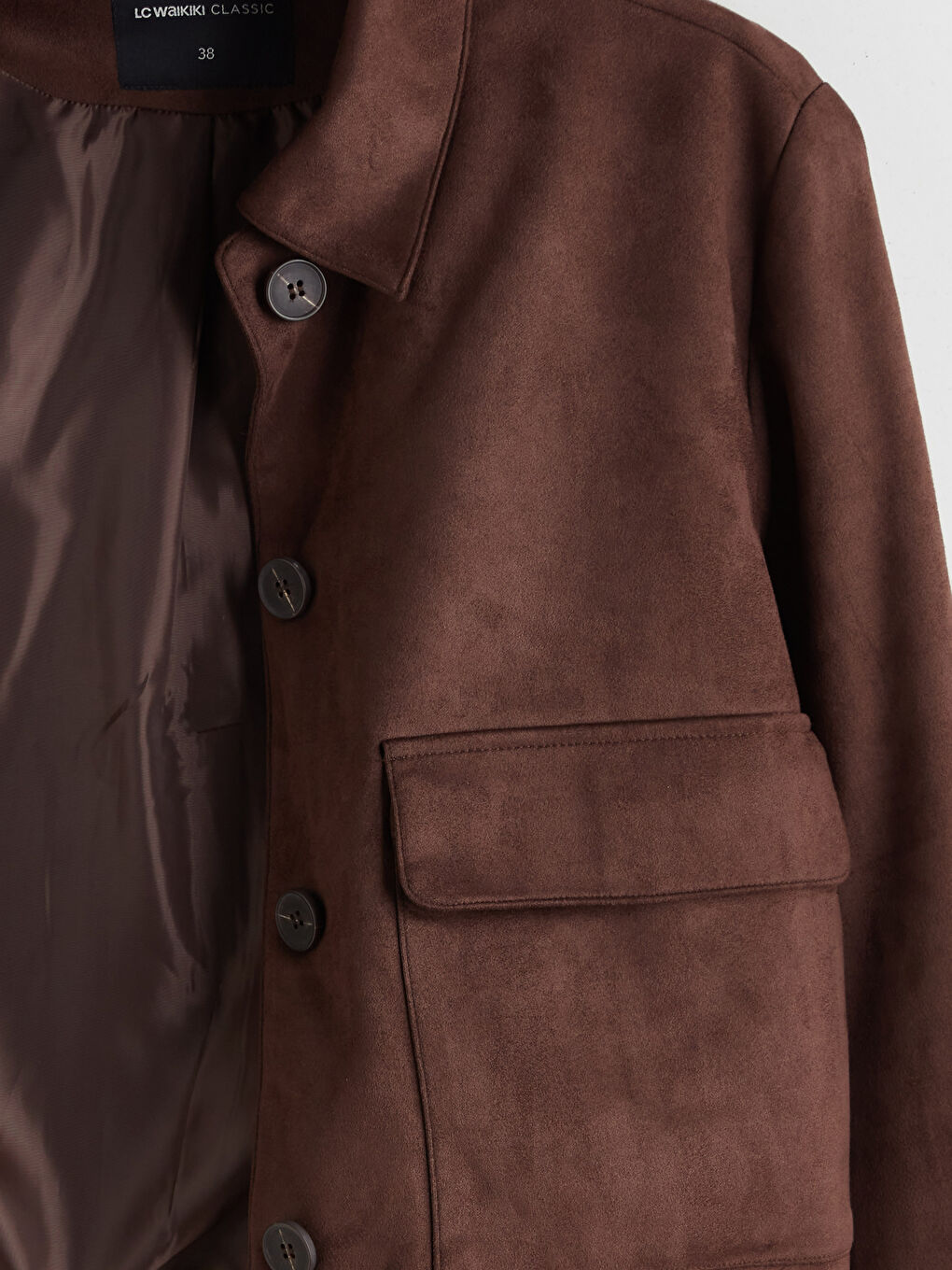 Kahverengi Gömlek Yaka Süet Kadın Ceket-7