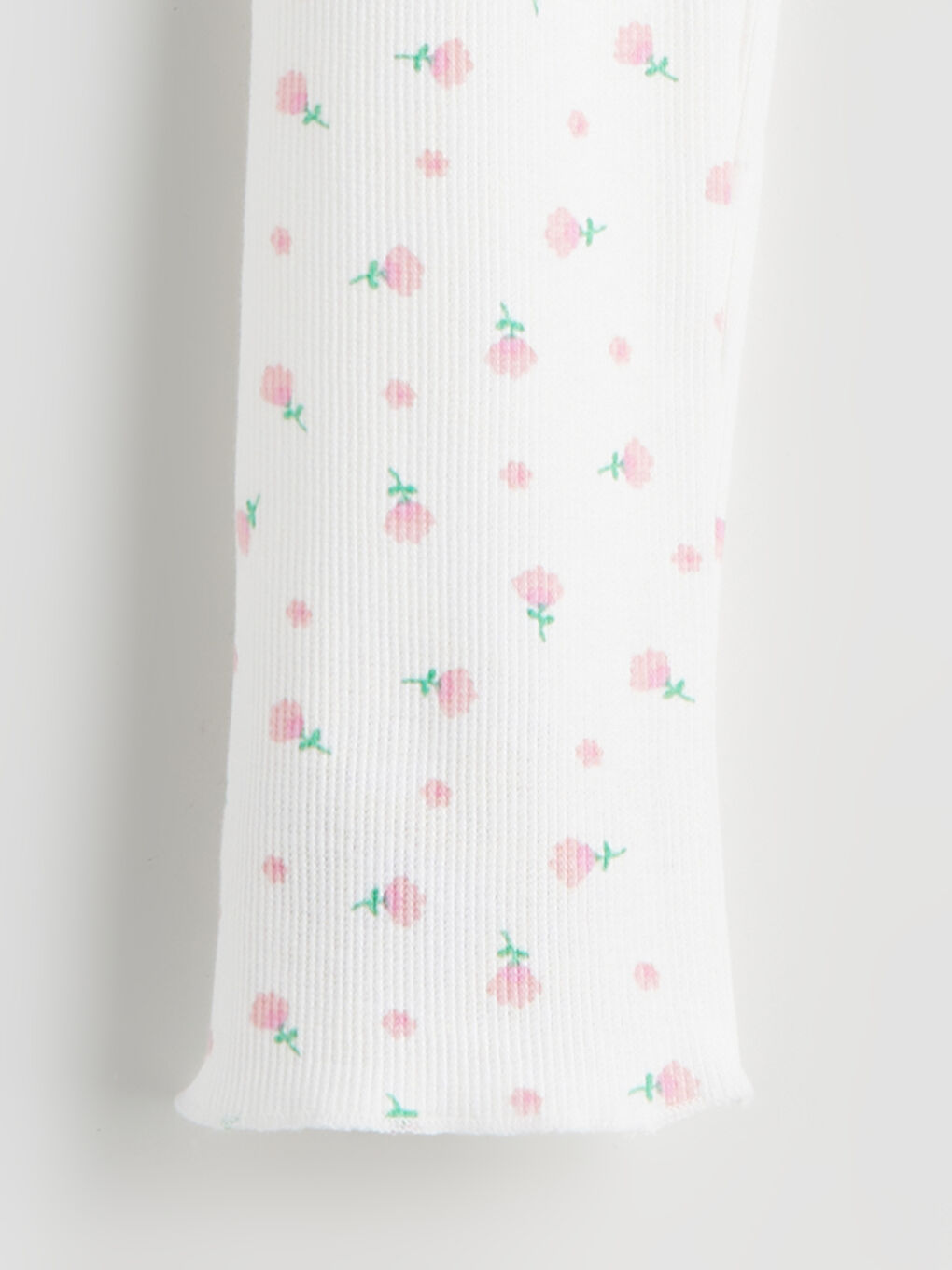 Ekru Çiçek Baskılı Kız Çocuk Pijama Alt-1