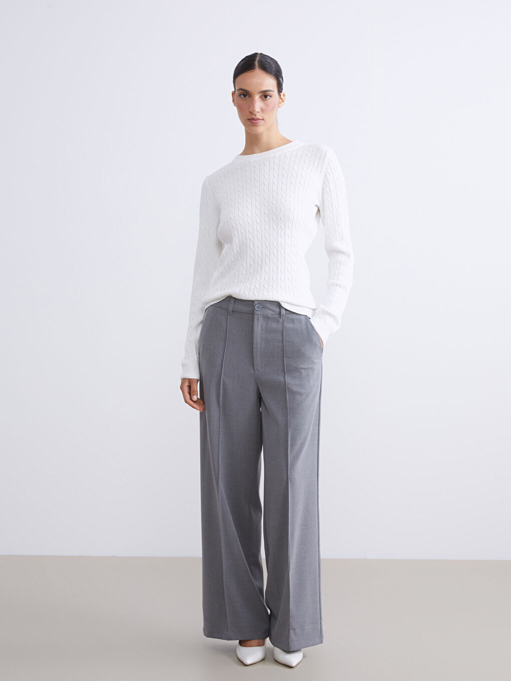 LCW Modest سروال واسع بقصة عادية نساء -W53178Z8-LAL