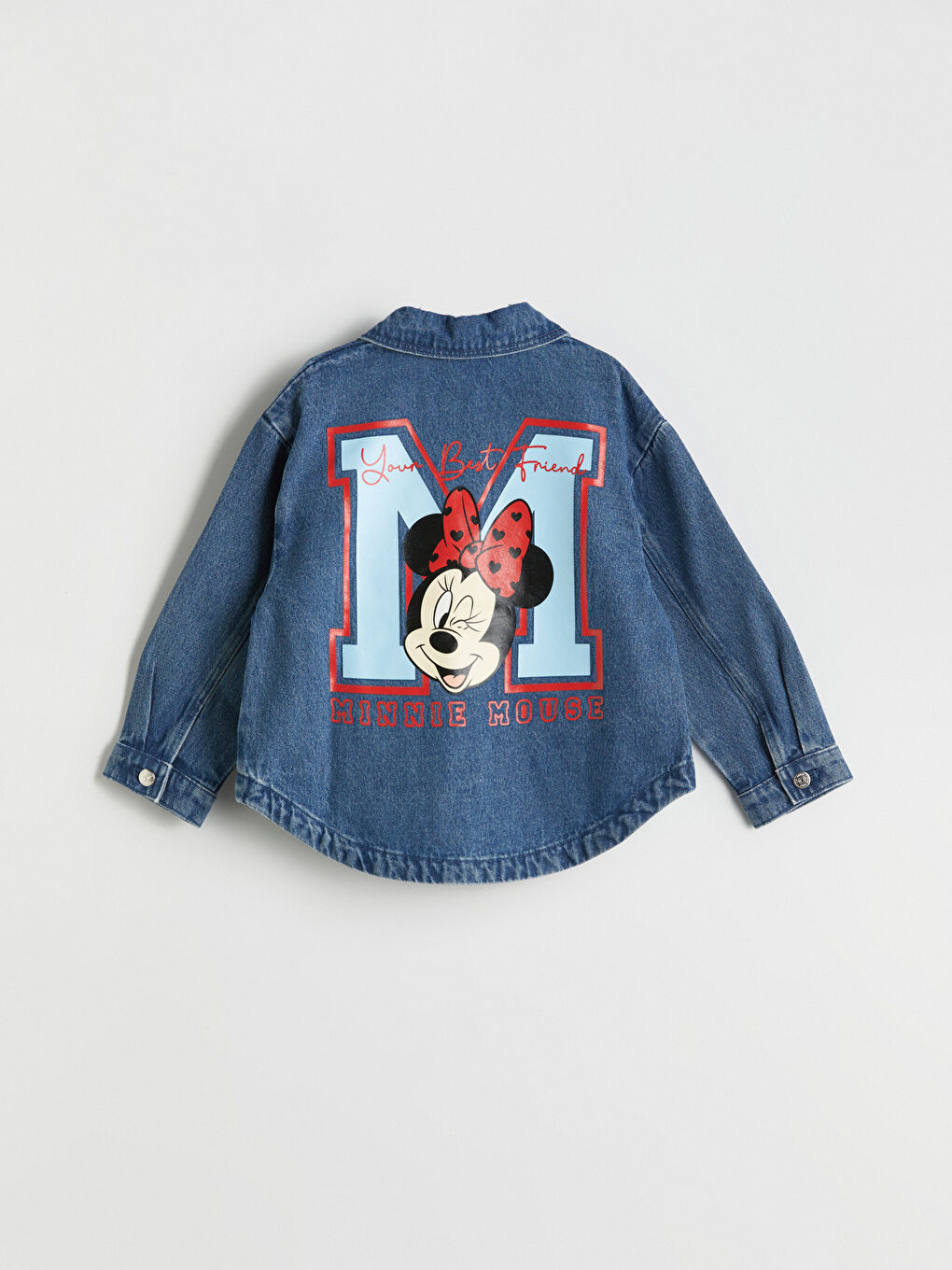 LCW Kids Minnie Mouse Printed Girls' Denim Jacket -W53186Z1-507