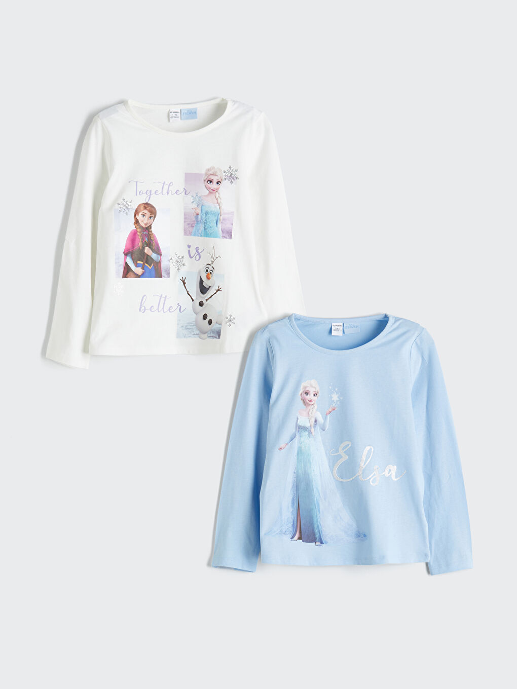 LCW Kids قميص كول مدور مطبوع فروزن كم طويل للبنات -W53191Z1-R9J