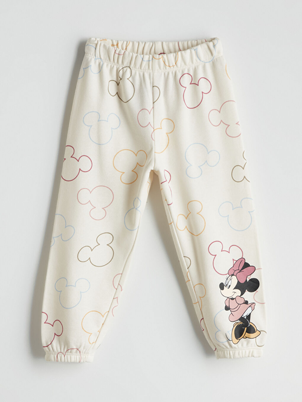 LCW Kids Elasticated Waist Minnie Mouse Printed Girls' Jogger Sweatpants -W53193Z1-LRA