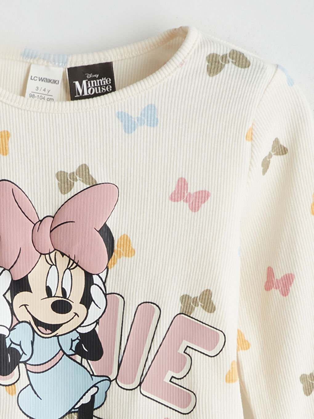 LCW Kids Crew Neck Minnie Mouse Printed Girls' T-Shirt -W53195Z1-LRA