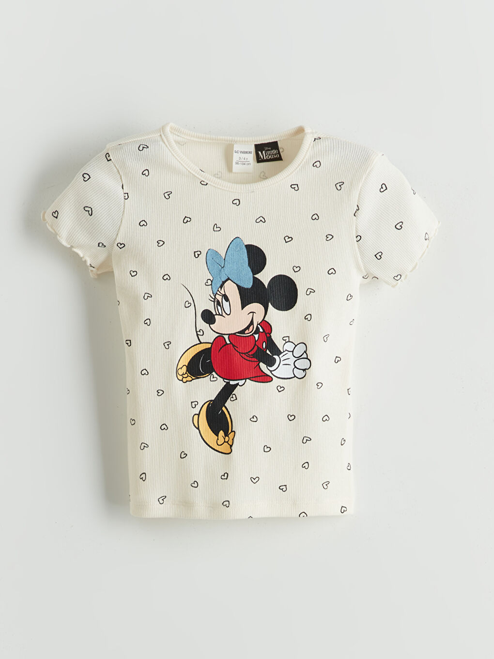 LCW Kids Girl ECRU T-Shirt -W53203Z1-LRA