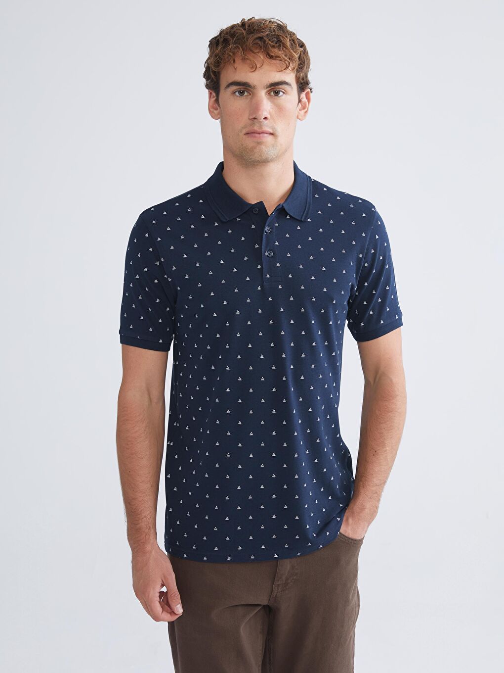 LCWAIKIKI Classic Polo Neck Patterned Pique Men's T-Shirt -W53214Z8-DWP