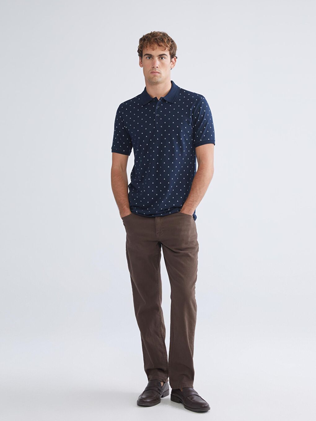 LCWAIKIKI Classic Polo Neck Patterned Pique Men's T-Shirt -W53214Z8-DWP