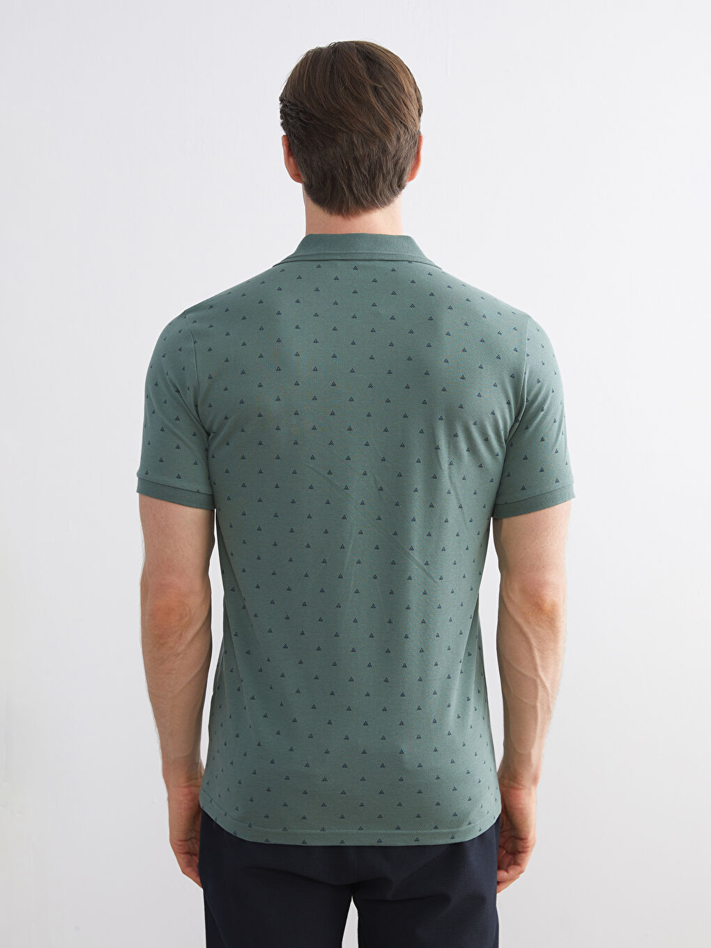 Polo Neck Patterned Pique Men's T-Shirt-3