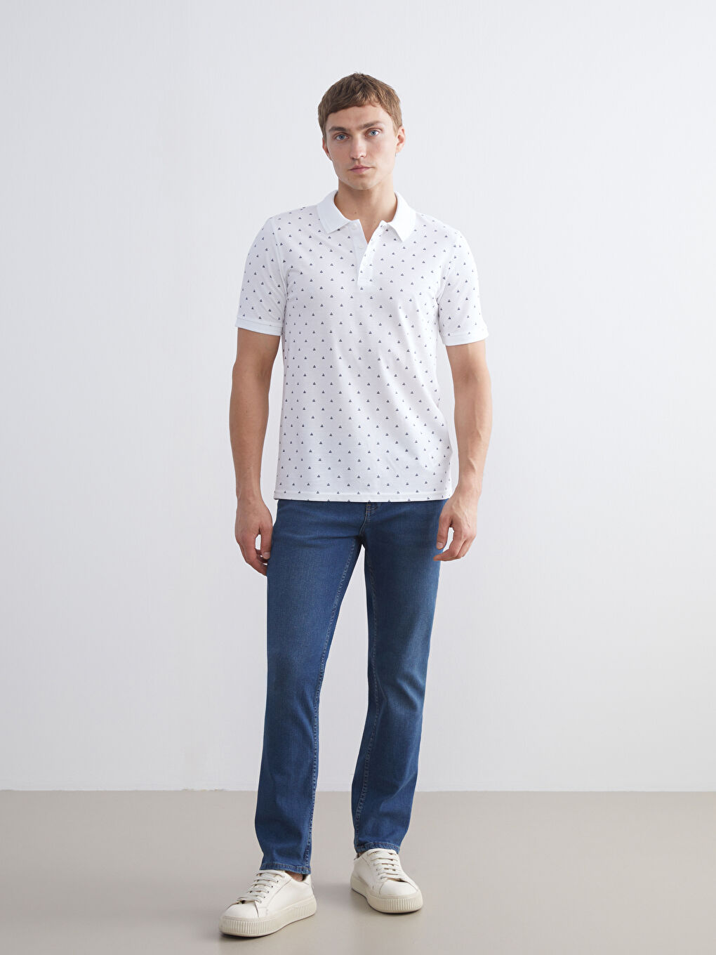 LCWAIKIKI Classic Polo Neck Patterned Pique Men's T-Shirt -W53214Z8-Q6K