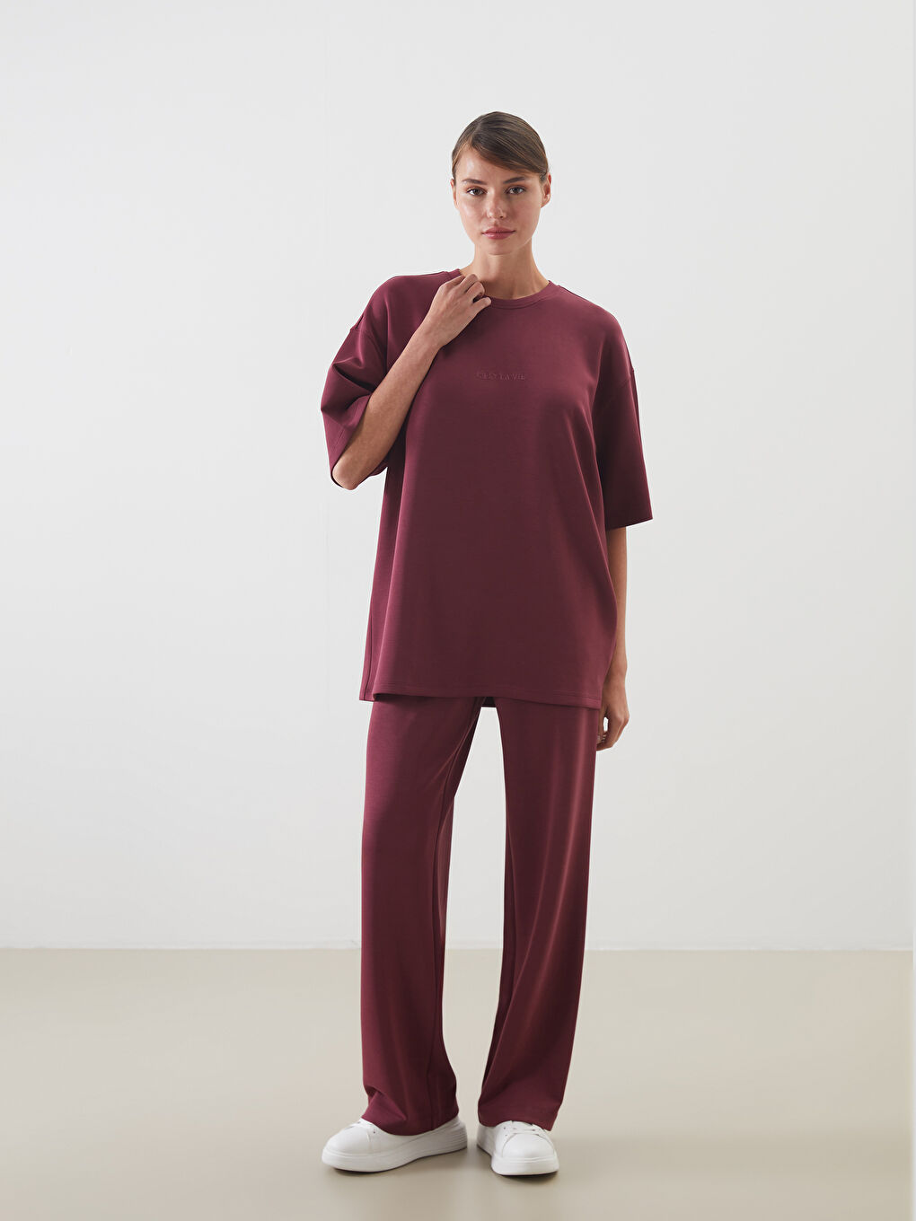 LCW Vision Woman BORDEAUX T-Shirt -W53216Z8-HJC