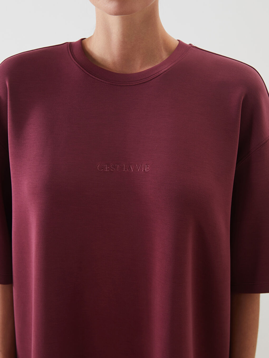 LCW Vision Woman BORDEAUX T-Shirt -W53216Z8-HJC