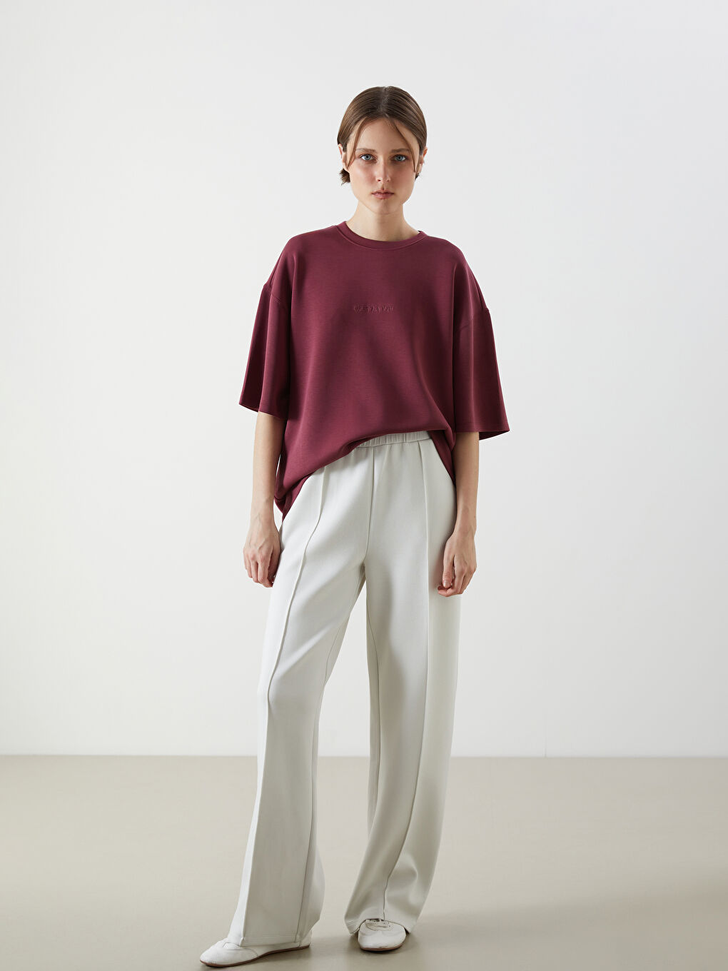LCW Vision Woman BORDEAUX T-Shirt -W53216Z8-HJC