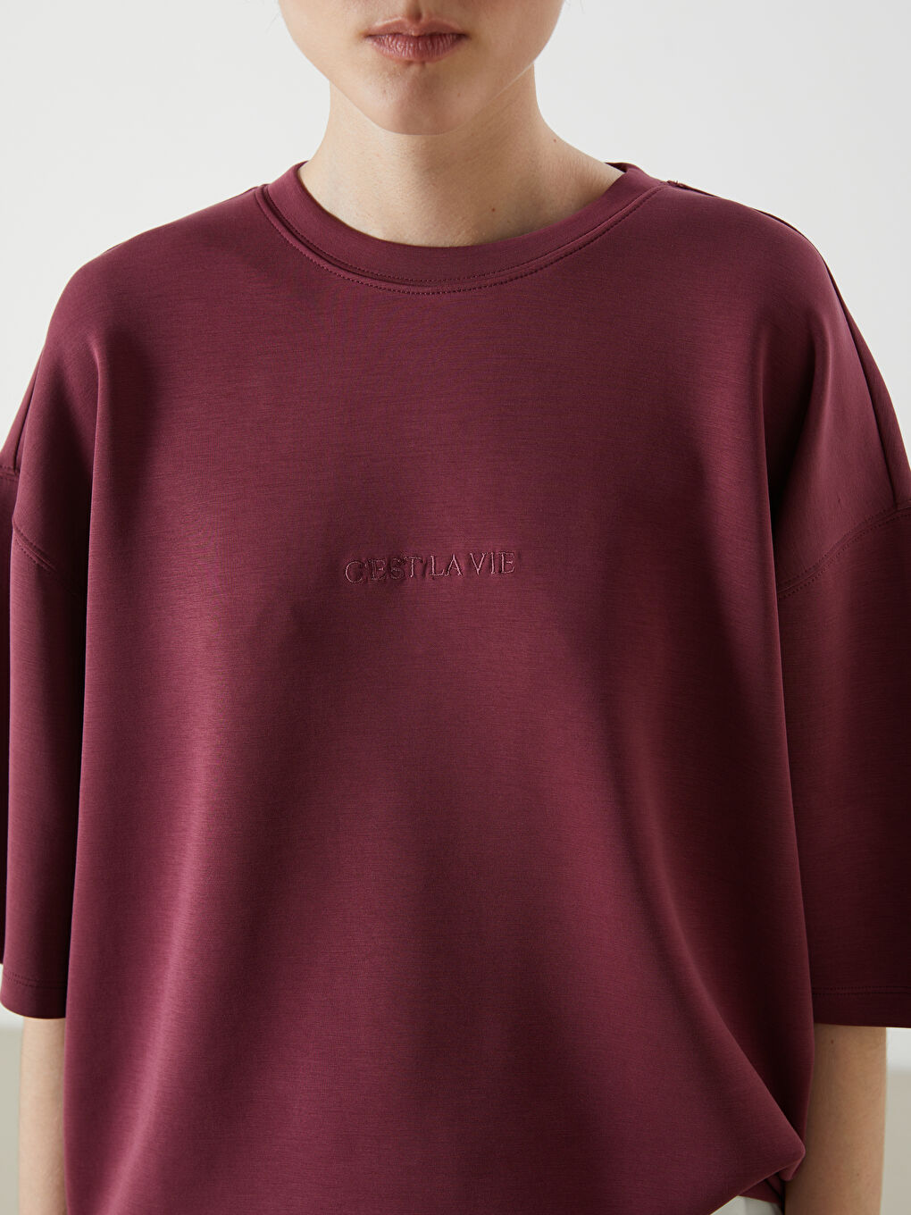 LCW Vision Woman BORDEAUX T-Shirt -W53216Z8-HJC