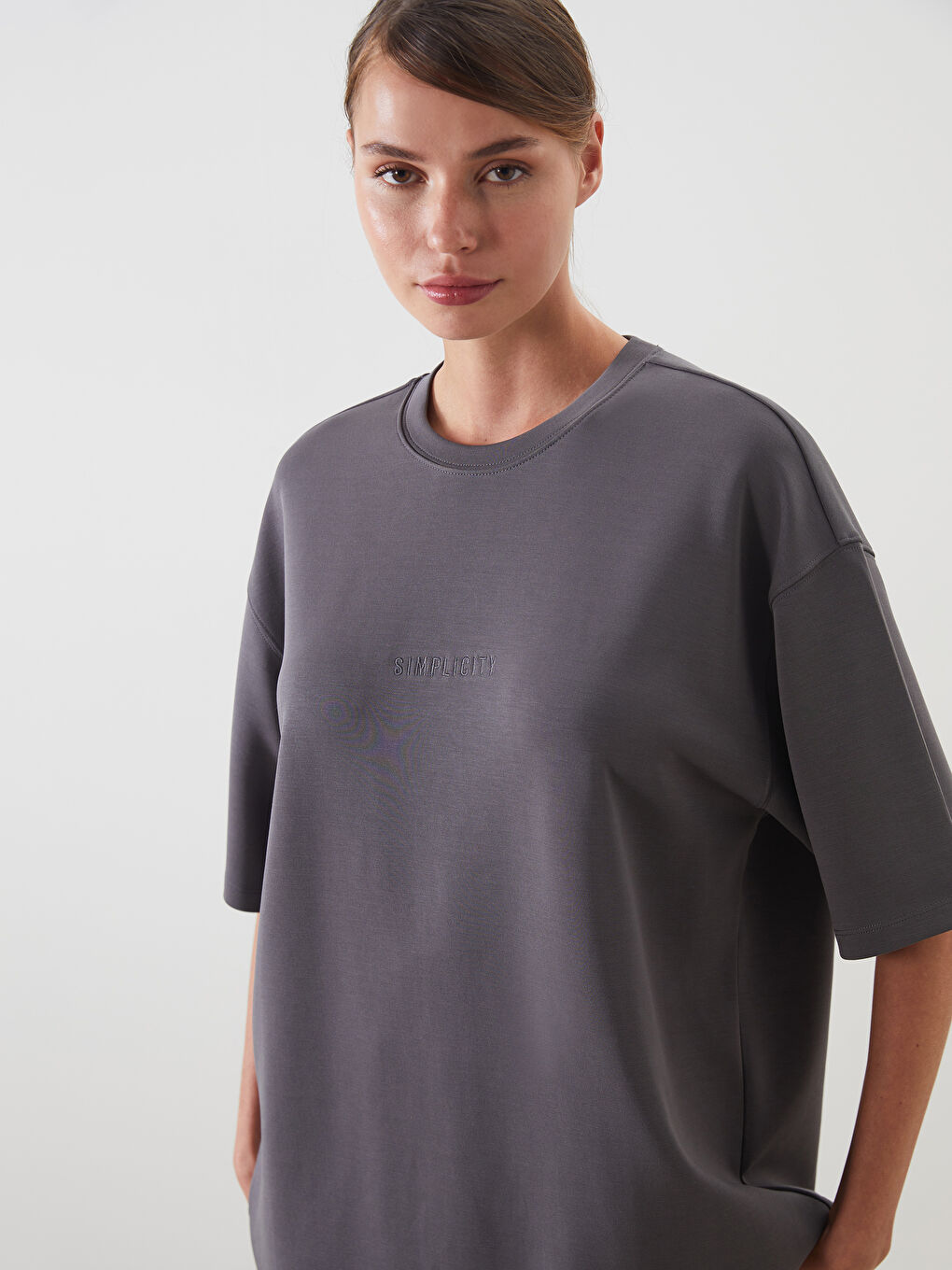 LCW Vision Woman GREY T-Shirt -W53218Z8-JNL
