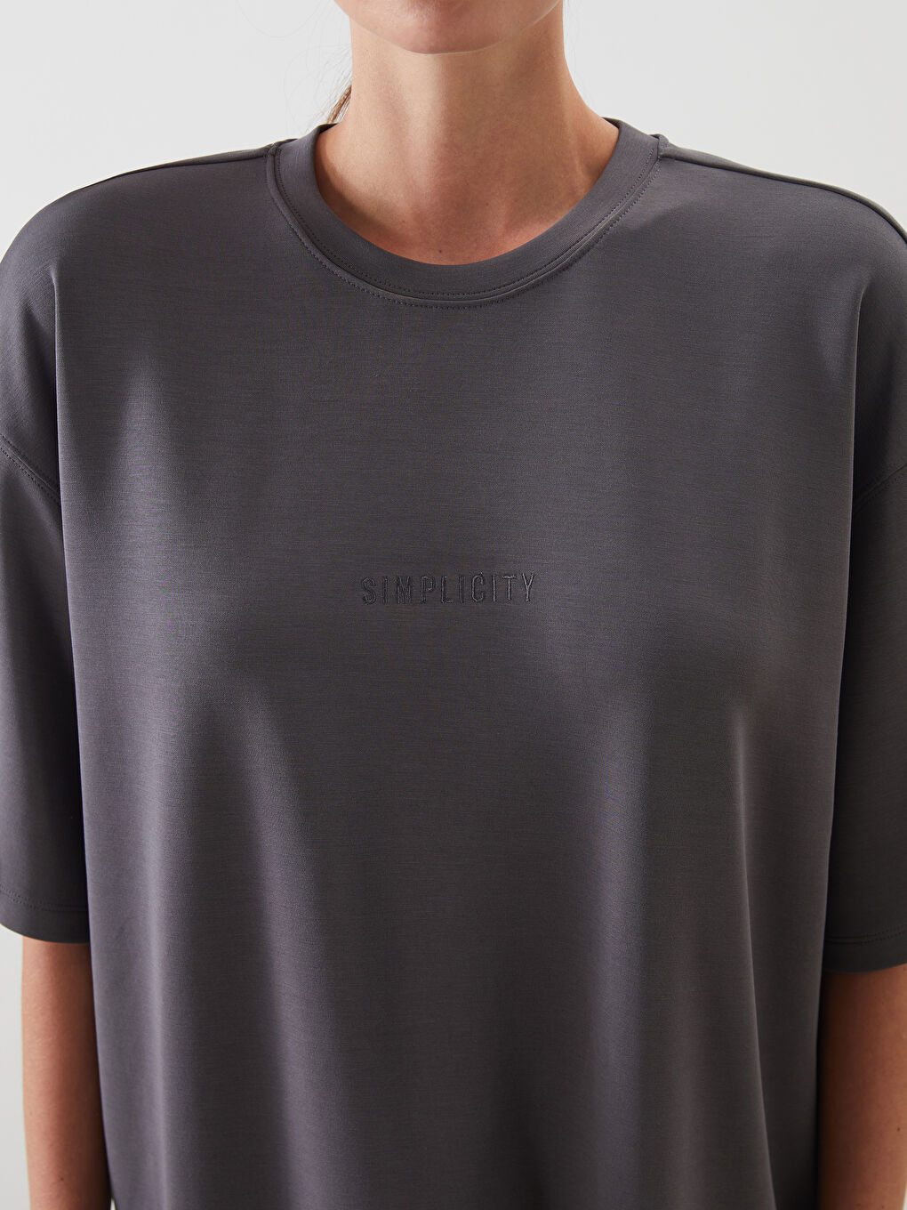 LCW Vision Woman GREY T-Shirt -W53218Z8-JNL