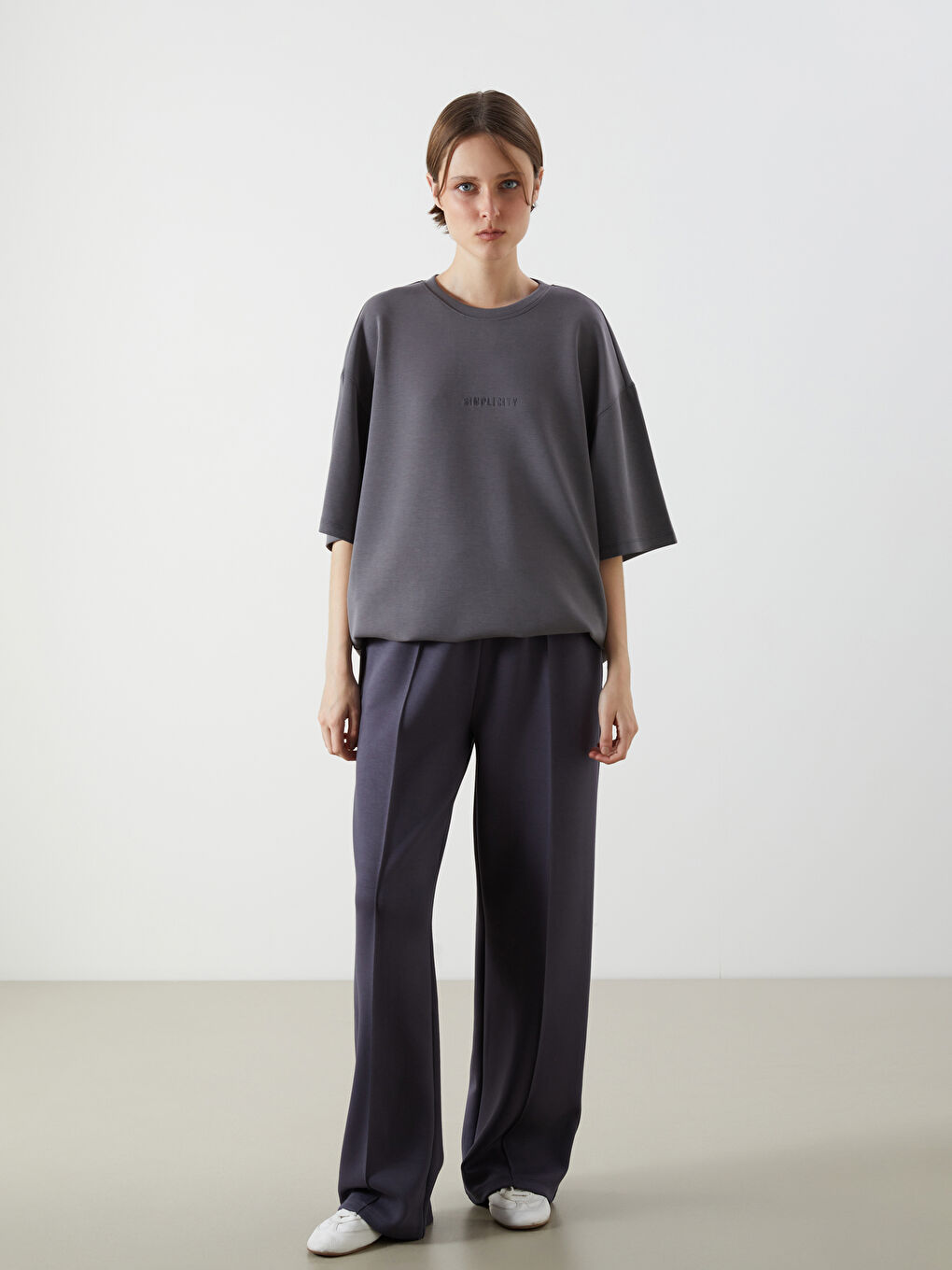 LCW Vision Woman GREY T-Shirt -W53218Z8-JNL