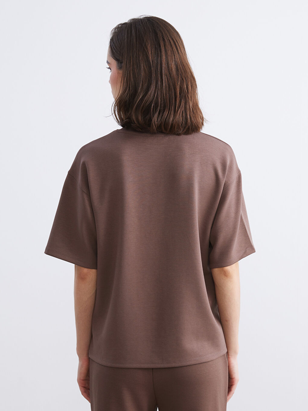 LCW Vision Crew Neck Embroidered Oversize Women's T-Shirt -W53221Z8-R3C