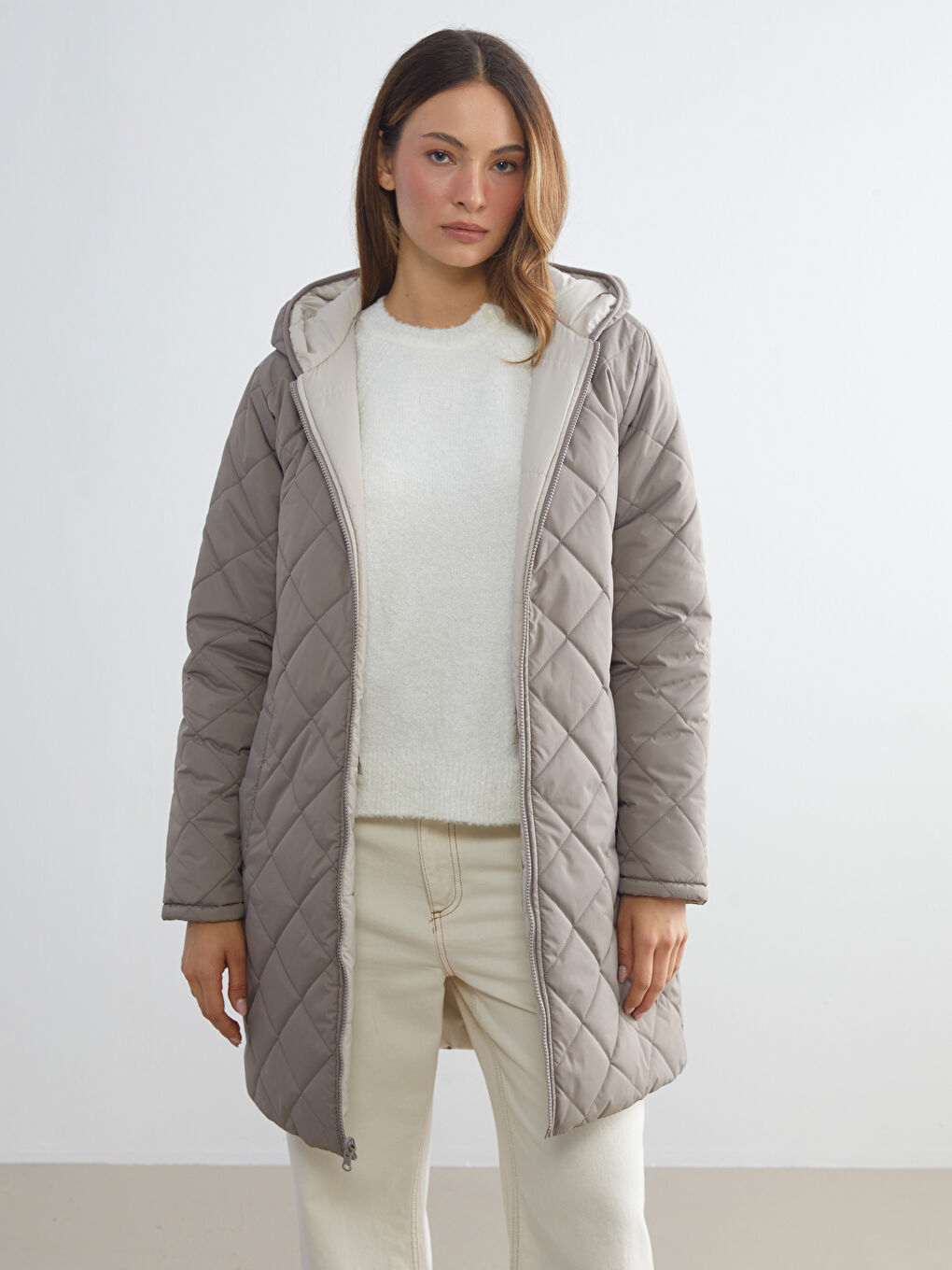 Hooded Reversible Women's Puffer Coat