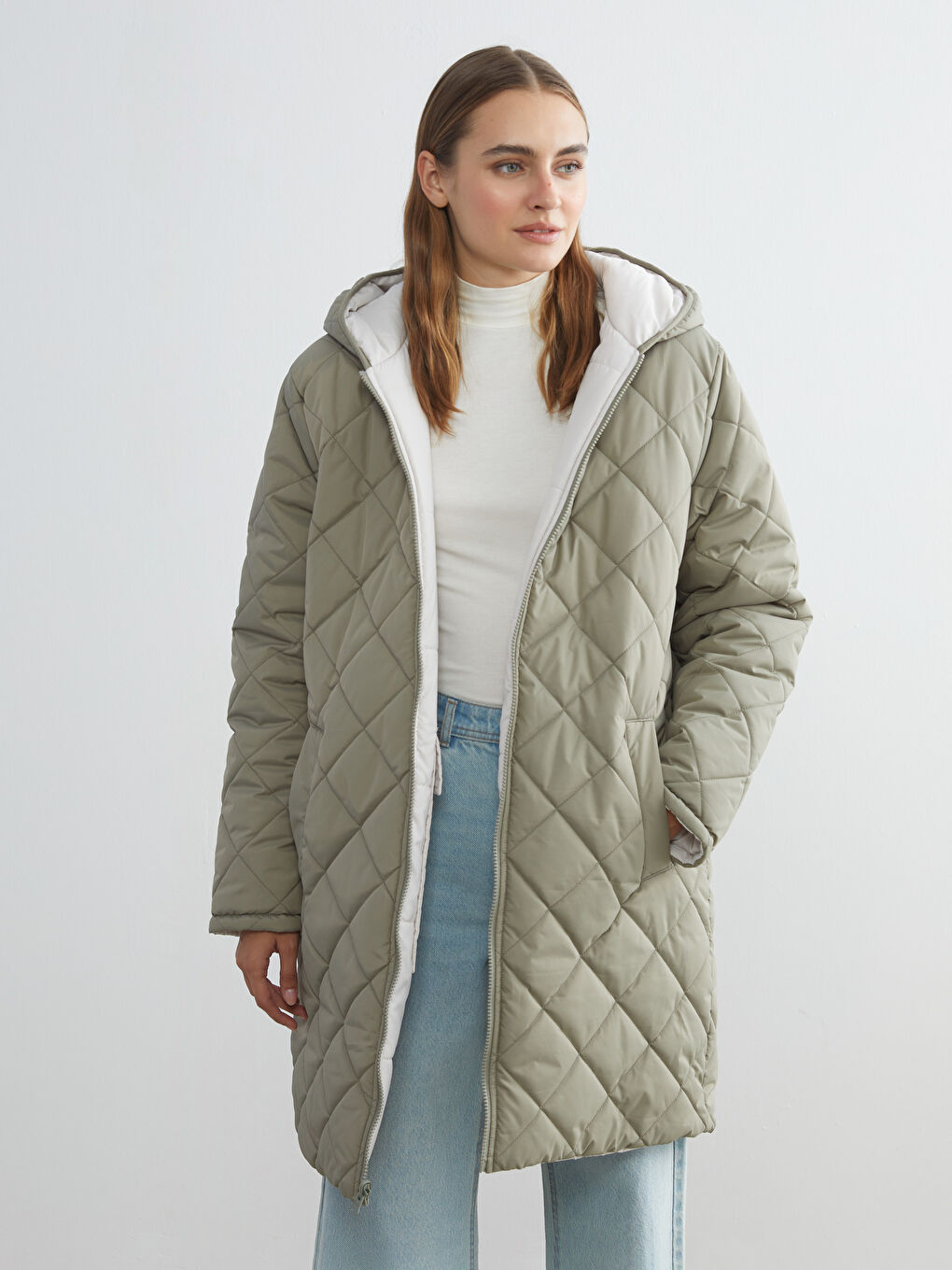 Hooded Reversible Women's Puffer Coat