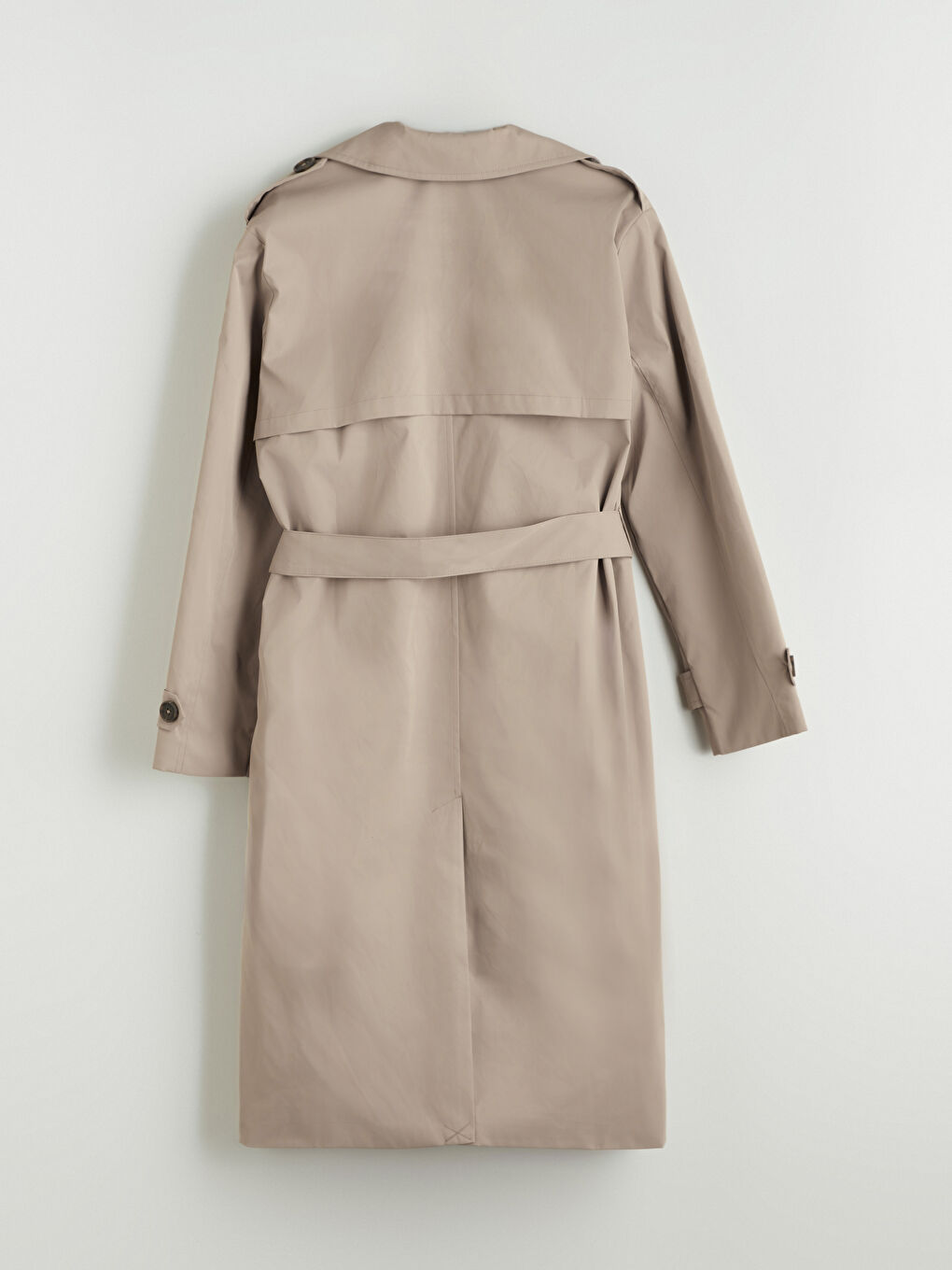 Bej Kruvaze Yaka Kadın Trençkot-7