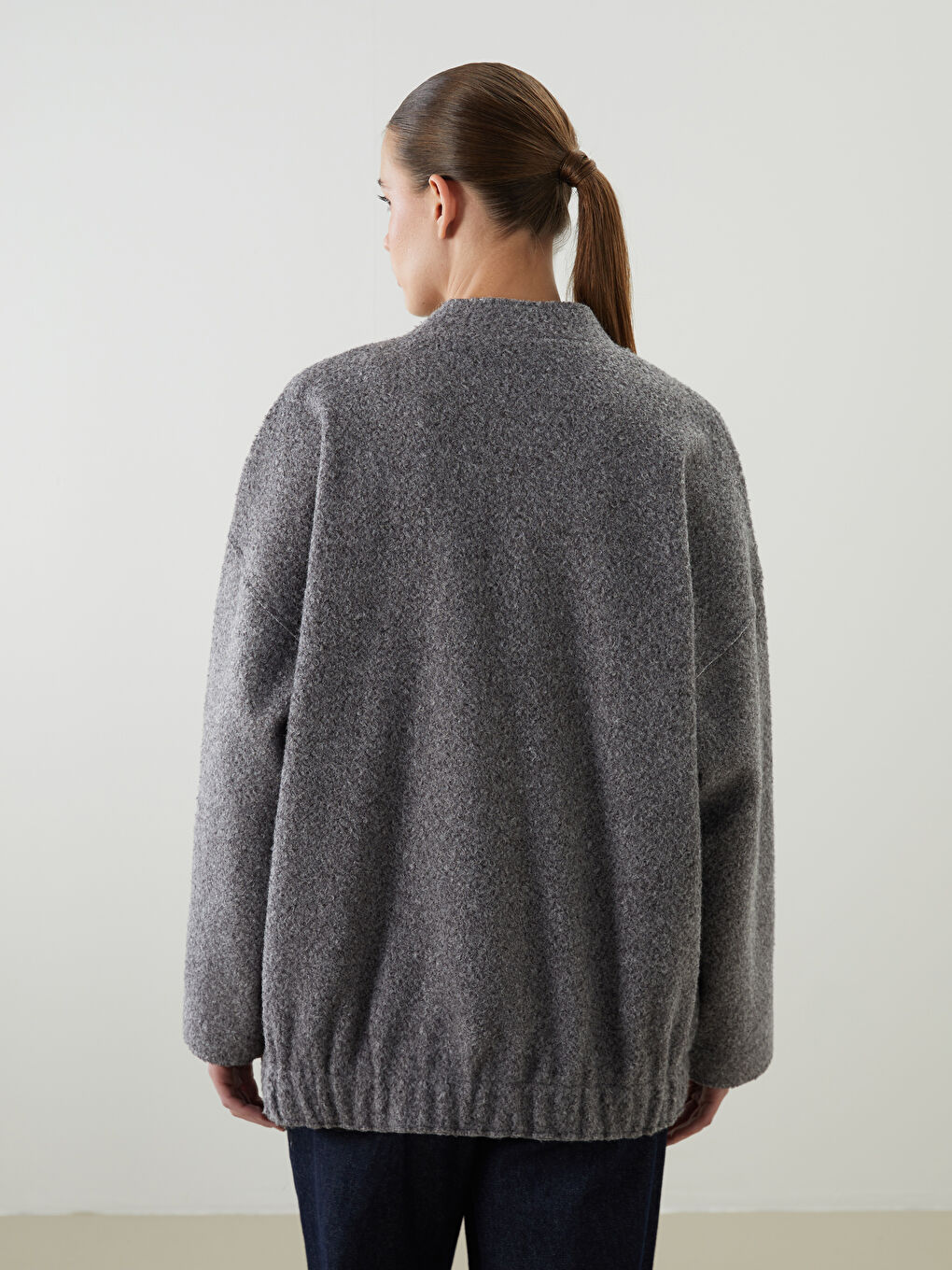 Бомбер з коміром коледж оверсайз для жінок-3