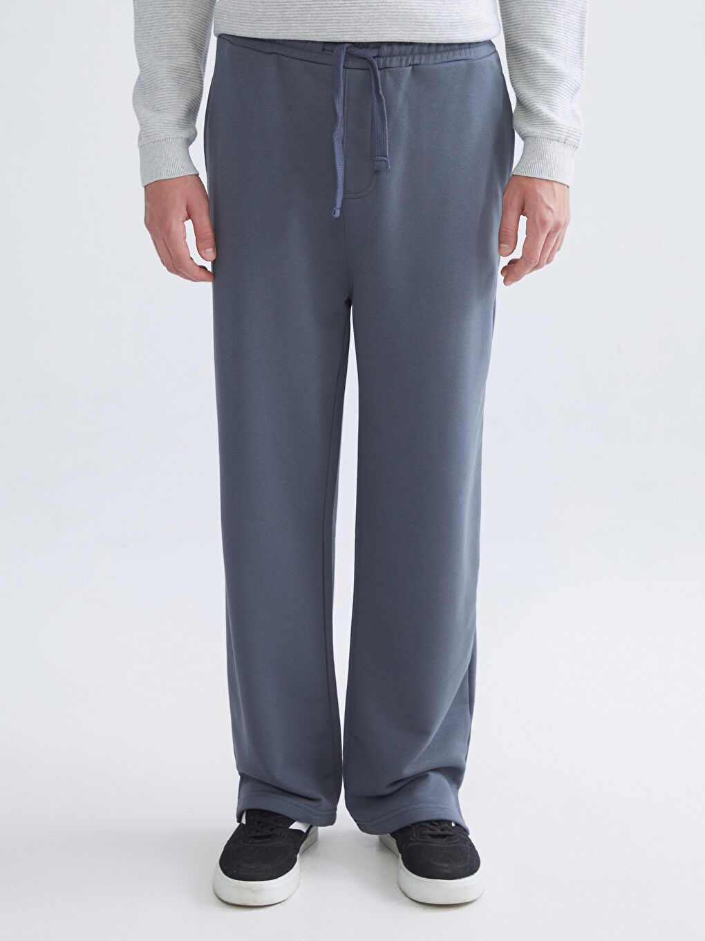 Antrasit Standart Kalıp Erkek Eşofman Altı-1