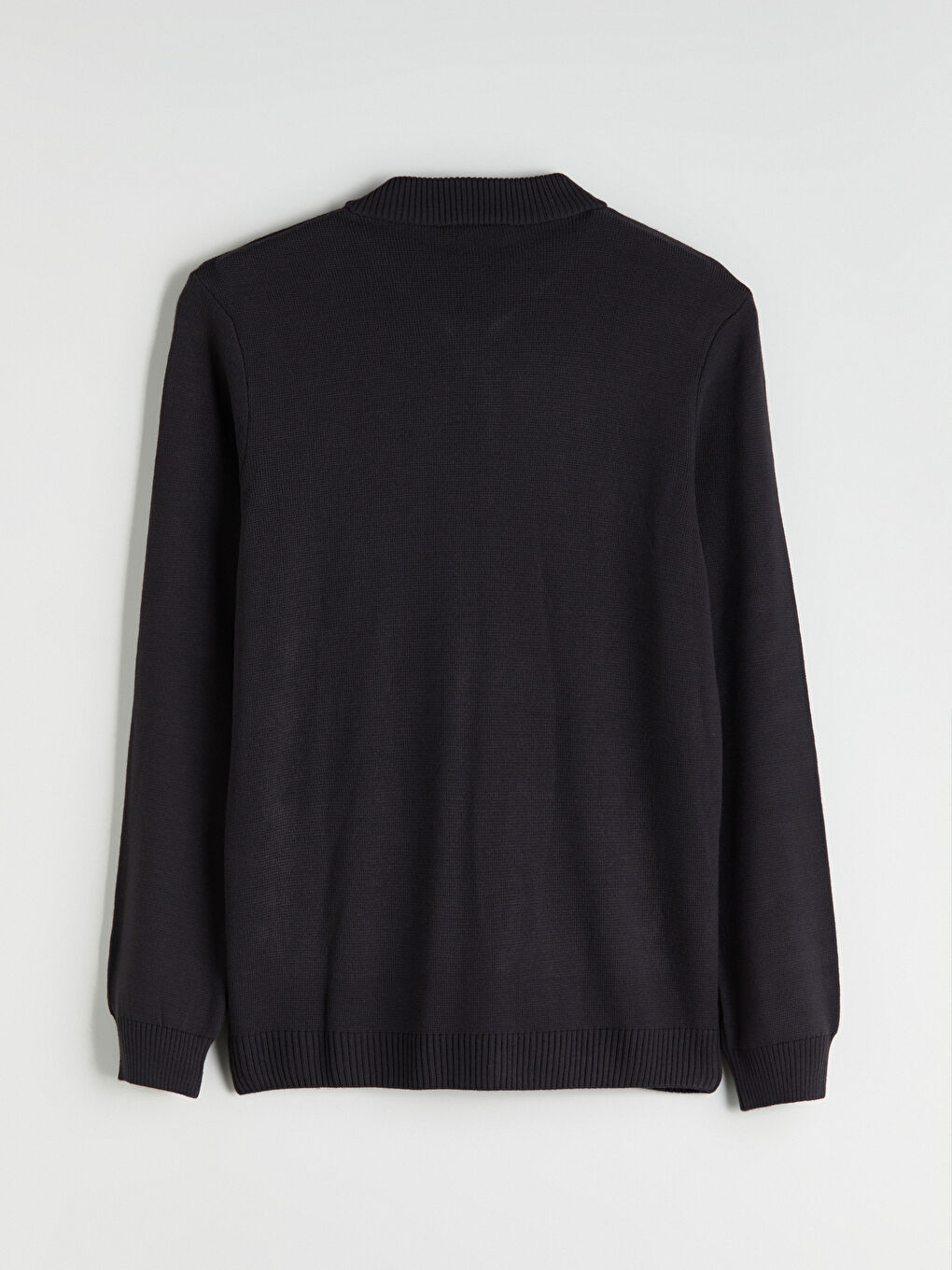 Antrasit Bomber Yaka Düz Erkek Triko Hırka-5