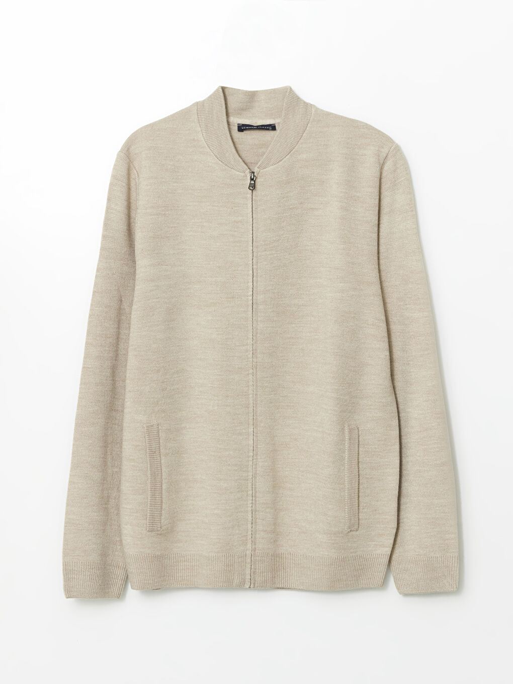 Funnel Neck Plain Men's Knitwear Cardigan-4