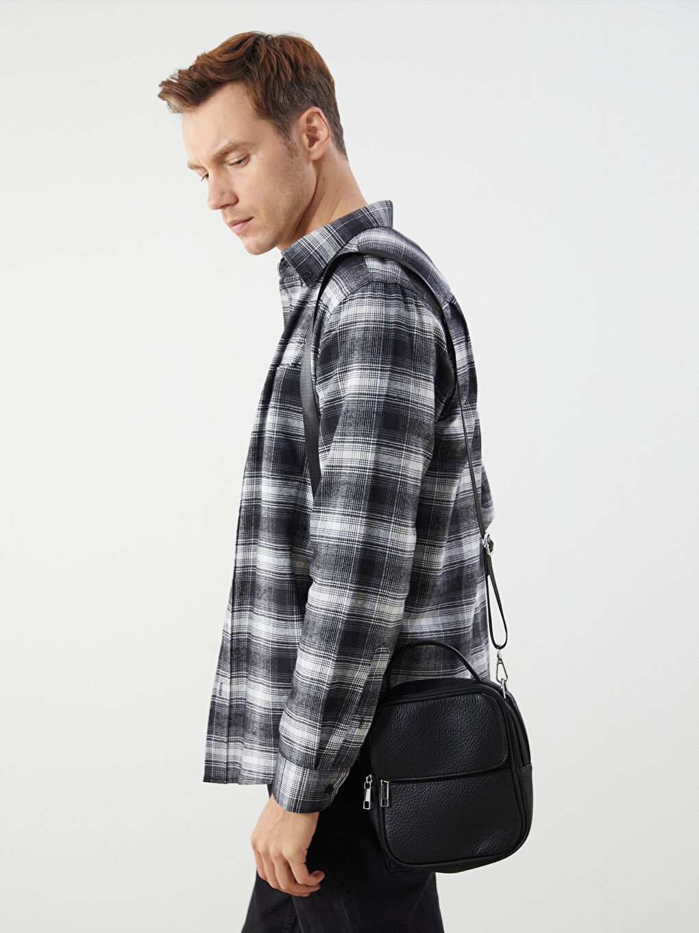 LCW ACCESSORIES Faux Leather Men's Shoulder Bag -W53286Z8-CVL