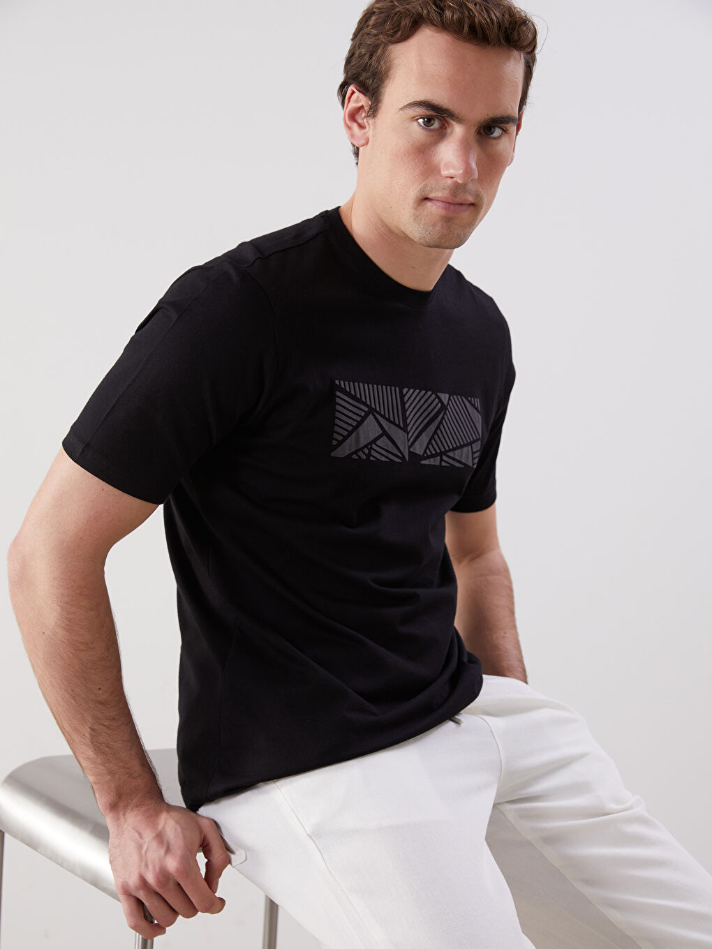 LCWAIKIKI Classic Crew Neck Printed Jersey Men's T-Shirt -W53300Z8-CVL