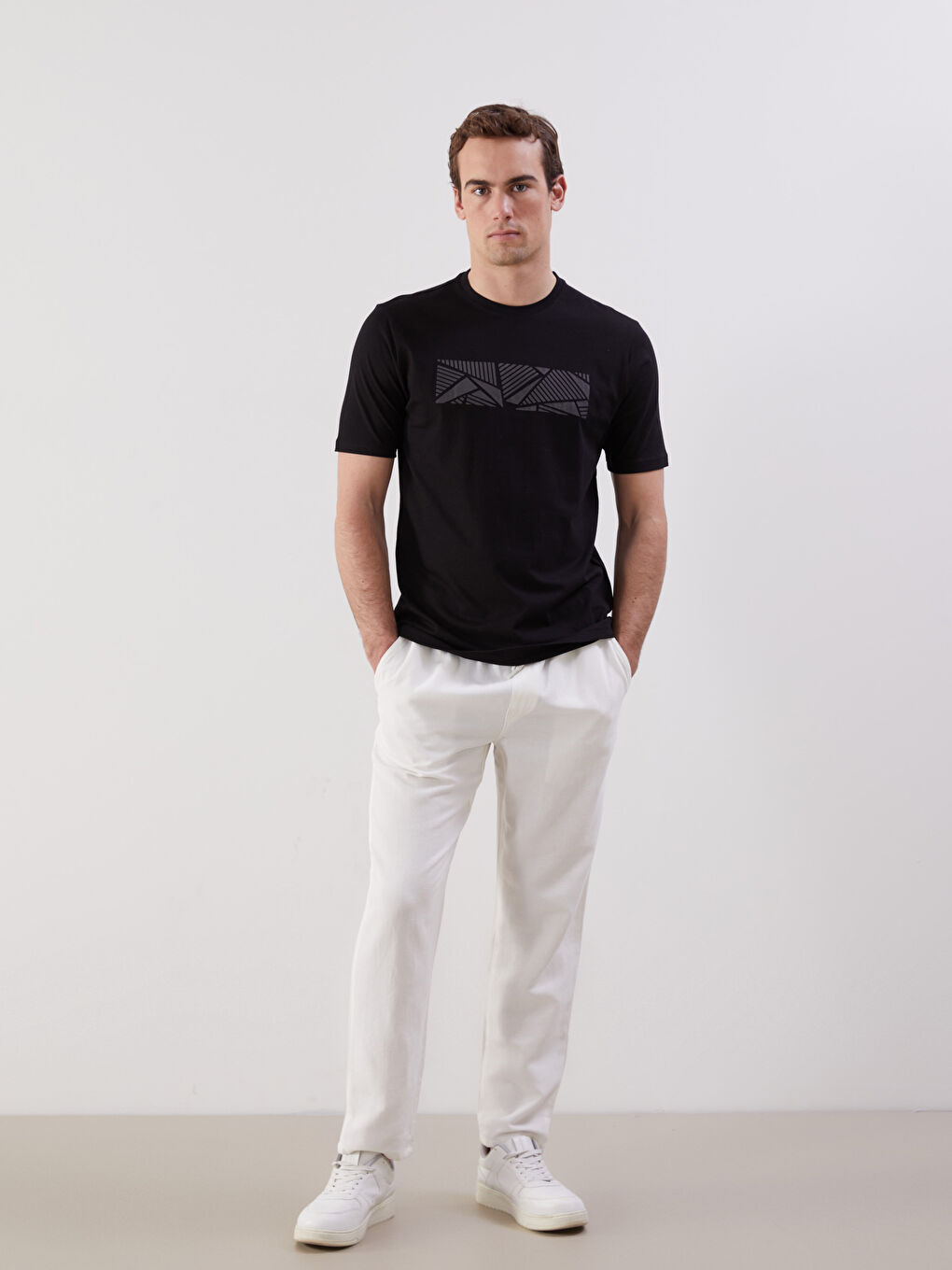 LCWAIKIKI Classic Crew Neck Printed Jersey Men's T-Shirt -W53300Z8-CVL